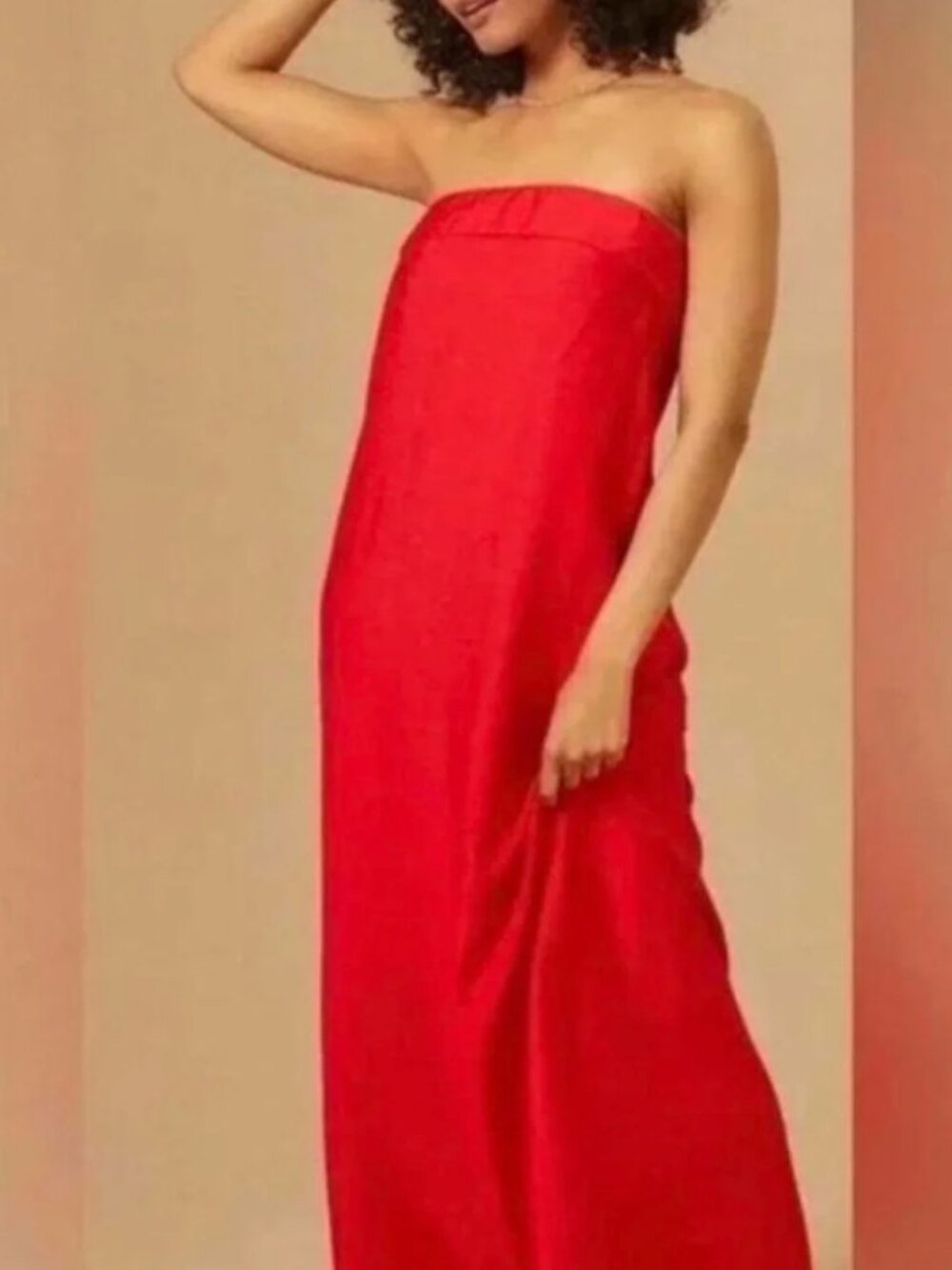Altar’d State Red Strapless Maxi Dress Size XL Bold Event Vacation